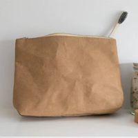 Sac cosmétique imperméable de bonne qualité ECOGREEN avec logo personnalisable, porte-pinceaux de maquillage, sac à fermeture éclair, taille moyenne