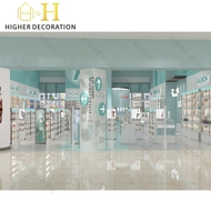 Présentoir de Maquillage Rotatif sur Pied en Bois avec Étagères de Rangement pour Magasin de Marques de Luxe