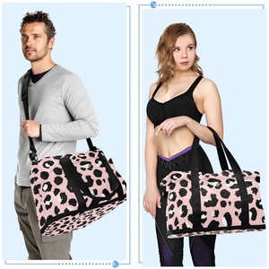 Leopard Print Design Duffel Sport <b>Bag</b> Large Capacity Foldable Travel <b>Bag</b> Zipper Expandable Portable Dry Wet Separation <b>Bag</b> - Product Image 6