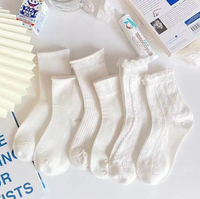 Chaussettes courtes en dentelle blanche à motif tricoté pour femme, en pur coton absorbant la transpiration, style japonais JK, pour usage quotidien