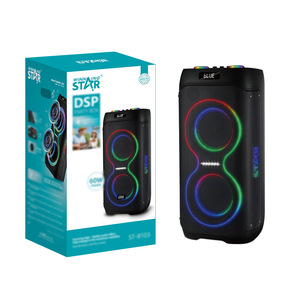 ลำโพงพกพา Winningstar 60W DSP Party Box พร้อมไมโครโฟน ไฟ LED สีสันสดใส สำหรับคาราโอเกะกลางแจ้ง - Product Image 1