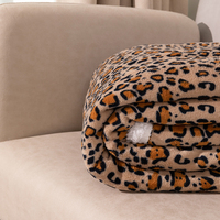 Couverture réversible en peluche douce double couche à imprimé léopard classique, idéale pour le salon et le canapé, disponible en gros et en stock – Meilleures ventes