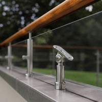 Support de main courante en acier inoxydable pour balustrade en verre, fixation pour escalier et balcon, quincaillerie d'escalier intérieur pliable