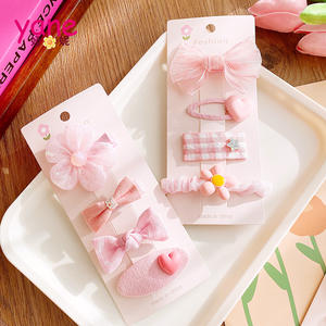 नई स्प्रिंग पिंक बो हेयर क्लिप स्वीट चिल्ड्रन बीबी क्लिप कोरियाई हेयर एक्सेसरीज - Product Image 3