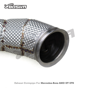Downpipe Boska Racing SS304 pour Mercedes Benz <span class=keywords><strong>AMG</strong></span> GT <span class=keywords><strong>GTS</strong></span> 4.0T <span class=keywords><strong>V8</strong></span> 2014-2023, échappement de course à haut débit, tuyau turbo - Product Image 6