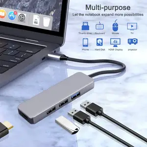 Tốc Độ Cao 4 Trong 1 Cổng HDMI 4K Cổng Thiết Kế Mới USB Sạc Por C Hub Adapter Sạc Loại C 2.0 3.0 USB Hub