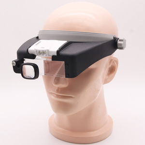 <span class=keywords><strong>Loupe</strong></span> de lunettes binoculaires montée sur la tête rechargeable par USB avec <span class=keywords><strong>loupe</strong></span> de bandeau éclairée par 2 LED pour la lecture - Product Image 4