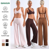 Ensembles de sport pour femmes, vêtements de yoga contrastés, ensembles de sport pour femmes, ensembles 2 pièces à séchage rapide pour la gym et le fitness
