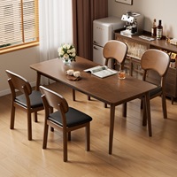 Chaise de salle à manger en bois massif courbé avec dossier, coussin capitonné en cuir noir, moderne, durable, idéale pour appartement, qualité supérieure