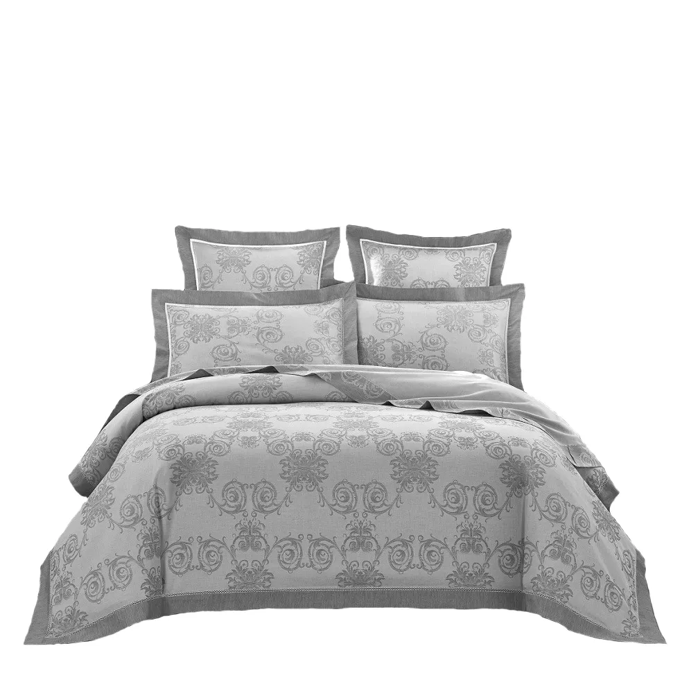 Jacquard pattern design cotton bedding set bed sheet sets