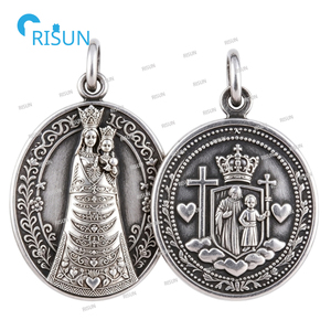 Medalla Personalizada <span class=keywords><strong>de</strong></span> Santa Loreta, Colgante, Medallón, Collar, Piezas <span class=keywords><strong>de</strong></span> Centro <span class=keywords><strong>de</strong></span> Rosario, Amuleto, Virgen <span class=keywords><strong>de</strong></span> <span class=keywords><strong>Loreto</strong></span>, Patrón Católico Religioso - Product Image 2