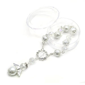 Bracelet chapelet en cristal et strass, bleu et blanc, bijoux unisexes pour cérémonie religieuse - Product Image 4