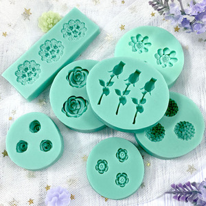 Diy Fondant Silicone Chocolate Molds Flower Series Cake Mold For Baking Decoration Green Circle Shape - Product Image 1