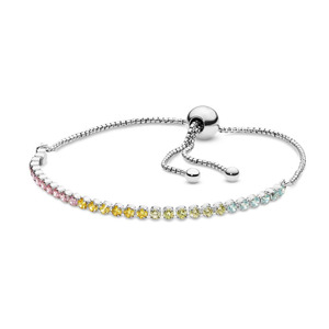<span class=keywords><strong>Pulsera</strong></span> <span class=keywords><strong>Pandora</strong></span> de Plata de Ley S925, <span class=keywords><strong>Pulsera</strong></span> Tenis Deslizante Brillante, <span class=keywords><strong>Pulsera</strong></span> Tenis <span class=keywords><strong>Ajustable</strong></span> con Circonitas, Joyería Fina - Product Image 2