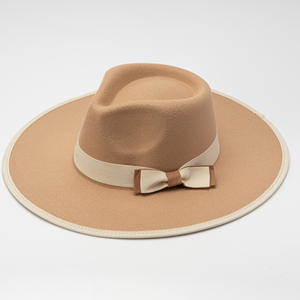 Sombrero de Ala Ancha Plana de Lana Tweed con Corona Retro de Moda para Mujer Estilo Europeo-Americano, Ideal para Envíos, Aire Libre y Playa - Product Image 2
