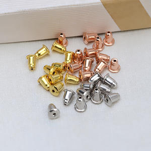 Boucles d'oreilles en argent S925 Wenchi avec perles en silicone, 5 paires, accessoires DIY pour perles, 6 mm, plaqué, matériau 1572 pour la fabrication de bijoux - Product Image 1