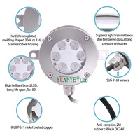 Lámpara de Pared Subacuática de Superficie IP68 100mm-170mm de Acero Inoxidable para Piscina y Caminos con Control DMX512/WiFi CRI 80