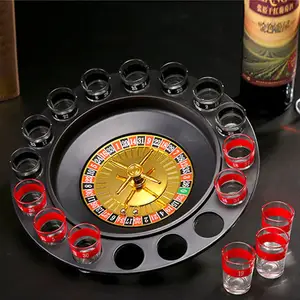 Wine Game Shot Drinking Roulette Set with Casino Spin Glass Shot Party Bar Game