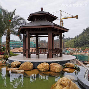 ศาลาไม้คอมโพสิตกลางแจ้งที่ทันสมัยพร้อมกรอบป้องกันรังสียูวีและป้องกันสนิม - Product Image 2