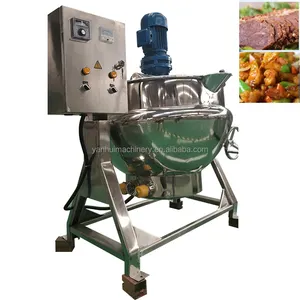 100L 300L 산업용 전기 자켓 요리 냄비 찜통 주전자 가스 요리 냄비 믹서 소스 메이커 요리 기계