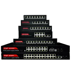 8 Ports 100M 802.at POE Switch 2port uplink poe switch upto 300m injector for 5MP cctv