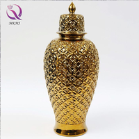 Pot de gingembre général doré électrolytique en céramique Vasse en céramique décoration intérieure de la maison de bureau artisanat de luxe léger pour vivre