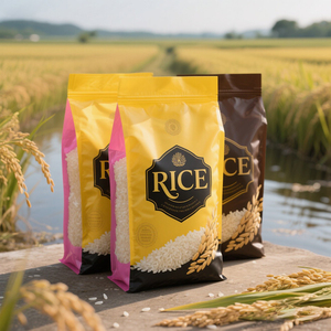 Tùy chỉnh in niêm phong 1kg 2kg 5kg nhựa thực phẩm đóng gói gạo bao bì đứng lên túi đáy phẳng túi gạo - Product Image 4