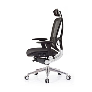 Chaise de bureau pivotante de haute qualité de couleur noire pour chef de direction, mobilier de bureau, dossier haut, chaise de bureau exécutive moderne en maille, ergonomique - Product Image 4