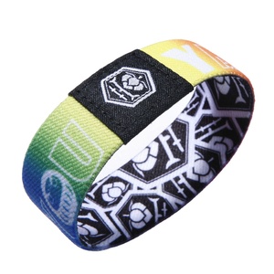 Floridgift-<span class=keywords><strong>Bracelet</strong></span> élastique pour enfants, échantillon gratuit, en <span class=keywords><strong>tissu</strong></span> tissé personnalisé, en Polyester, pour <span class=keywords><strong>Festival</strong></span> - Product Image 1