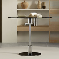 Table basse moderne en acier inoxydable et verre trempé, durable et facile à nettoyer, pour salon, hôtel, café