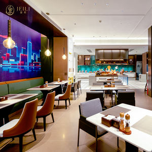 Juego <span class=keywords><strong>de</strong></span> Mesa <span class=keywords><strong>de</strong></span> Mármol Moderno para Restaurante con 6 Sillas Opcionales, Banco <span class=keywords><strong>de</strong></span> un Solo Lado, Banqueta, Muebles Comerciales para Hotel <span class=keywords><strong>de</strong></span> Foshan en Oferta - Product Image 3