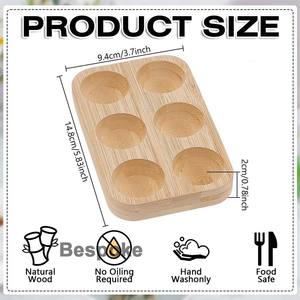 Support à œufs en bois rustique haut de gamme avec logo personnalisé <span class=keywords><strong>pour</strong></span> réfrigérateur, portable <span class=keywords><strong>pour</strong></span> œufs farcis, rangement et présentation de poulet, plateau à œufs en bois - Product Image 2