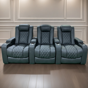 Горячая распродажа, черный кожаный Электрический откидной диван, стул для стадиона, держатель для холодной чашки, система массажа, обогрев сиденья, мебель для театра - Product Image 2