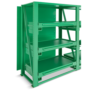 Fami System Ar Rear Wall Shelf 850x1500 Mm Green Ral6011 Wall <b>Storage</b> Solution - Product Image 3