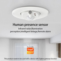 Détecteur de mouvement PIR WiFi Tuya ABS pour plafond, 360 degrés, mini détecteur intelligent sans fil, alarme de sécurité domestique, contrôle par application