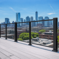 Système de garde-corps de balcon en aluminium blanc 2x2 " Clean Look avec poteaux carrés de 2 pouces et main courante supérieure assortie