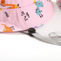 Sombrero de Pescador para Niños, Diseño de Dinosaurio de Dibujos Animados, para Niños y Niñas, Verano, Delgado, Transpirable, de Algodón y Poliéster, Protección Solar