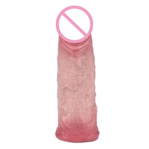 Factory Liquid Silicone Cock Sleeve Realistic Male Enhancement Toy Penis Condom Extension Delay Sheath <b>Dildos</b> Product - Product Image 3