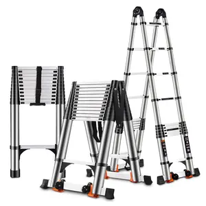 铝梯伸缩工程延伸阶梯阶梯平面设计铝梯仓库可调长度折叠