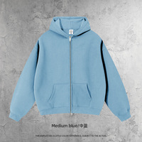 Cardigan à capuche rembourré 350G à double fermeture éclair, coupe ample, couleur unie, nouvelle collection automne/hiver, personnalisable avec logo, faible MOQ, pour le commerce transfrontalier