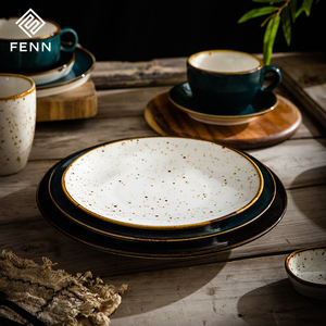 Plato <span class=keywords><strong>de</strong></span> Pasta <span class=keywords><strong>de</strong></span> Cerámica Profunda con Esmalte Moteado Pintado a Mano Estilo Rústico FENN, Plato <span class=keywords><strong>de</strong></span> Porcelana para Sopa, Postre y <span class=keywords><strong>Cena</strong></span> para Restaurantes y Hoteles - Product Image 5