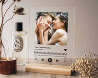 Prix usine se vend bien Plaque de chanson photo personnalisée avec support Plaque de musique personnalisée Couple cadeau plaques en bois