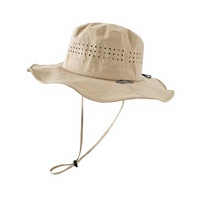 Chapeau Bob Décontracté d'Été à Large Bord Anti-UV, Séchage Rapide, Maille Respirante, Résistant à l'Eau, pour Voyage en Extérieur et Pêche, avec Sangle Mentonnière