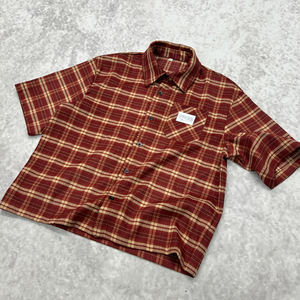 เสื้อเชิ้ตลำลองแขนสั้นสำหรับผู้ชายเสื้อเชิ้ตลายสก็อตติดกระดุมเสื้อโปโลผ้าฝ้ายถักบ็อกซี่สำหรับฤดูร้อน - Product Image 4