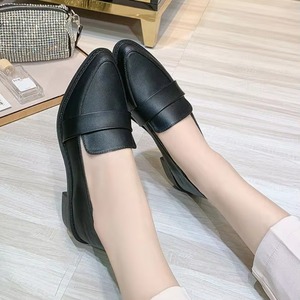British Style Classic Vintage <b>Pointed</b> <b>Toe</b> Microfiber Plus Size Casual Slip <b>Flat</b> Business Loafers Women Summer Buckle Dress Shoes - Product Image 4