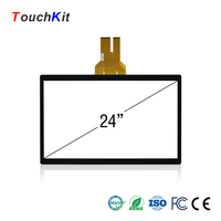 Pantalla Táctil Capacitiva TouchKit de 24 Pulgadas con Controlador y Cable USB para Terminales de Quiosco en Restaurantes y Exteriores