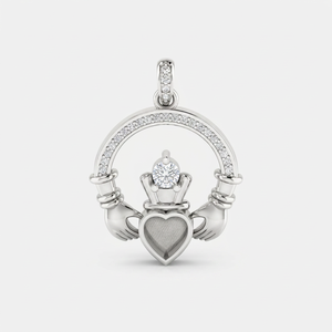 High Quality <b>Celtic</b> Claddagh Pendant 925 Sterling Silver Solid Heart 5mm Iris Bezel Breastmilk Resin Jewelry Gift For Women - Product Image 1