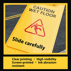 Cartello di Avvertimento a Forma di A Giallo Resistente per Sicurezza in Cantiere - Product Image 4