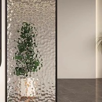 Cloison en verre à effet d'ondulation d'eau |   Verre artistique trempé translucide givré pour salon et hall d'entrée