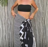 Diseño personalizado Impresión digital Sheer Cotton Voile Cover-Up Pareo Sarong Wrap para playa